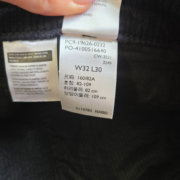 Levi’s 311 Black Shaping Skinny Mid Rise Stretch Ribbed Corduroy Pants Size 32 - Picture 10 of 12